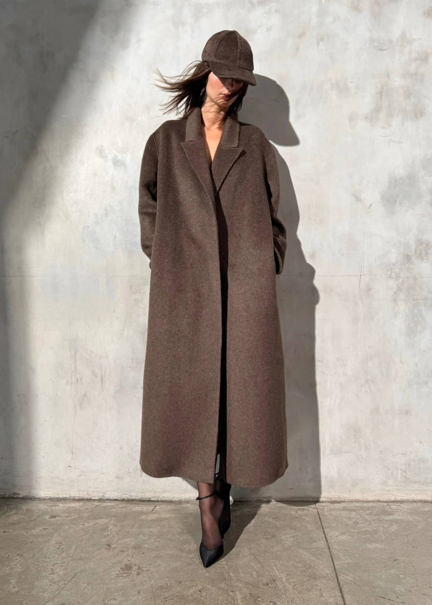 MOHAIR WOOL TOPCOAT - Mocha - Image 5