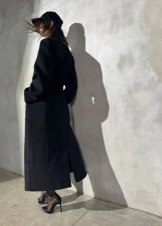 CASHMERE WOOL TOPCOAT - Noir - Image 3