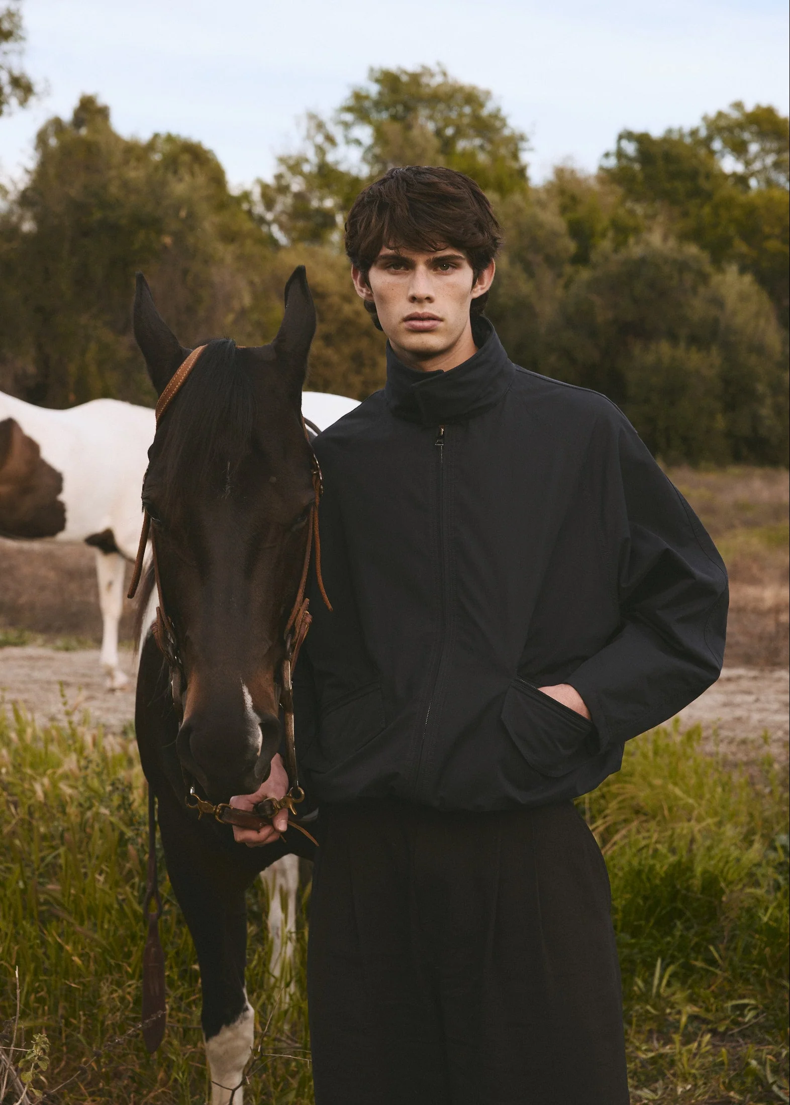 ITALIAN COTTON ZIP BOMBER - Midnight - Image 4
