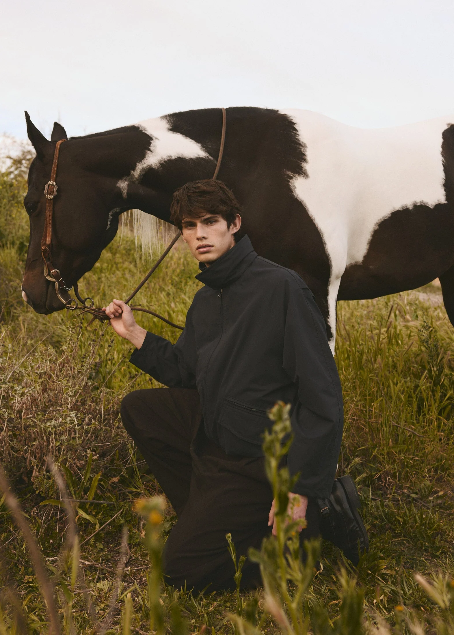 ITALIAN COTTON ZIP BOMBER - Midnight - Image 8