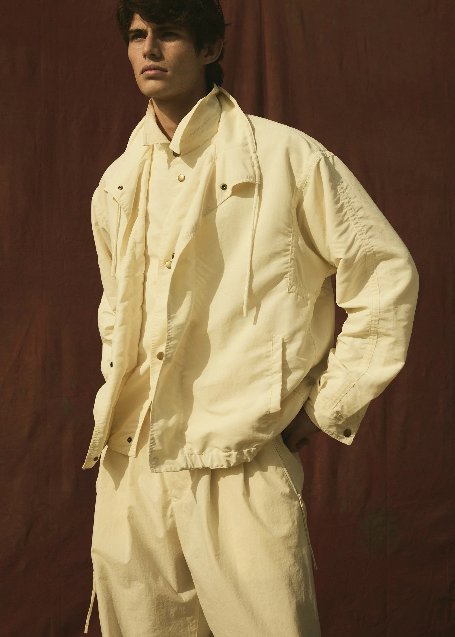 DOUBLE FRONT BOMBER - Cream - Image 3