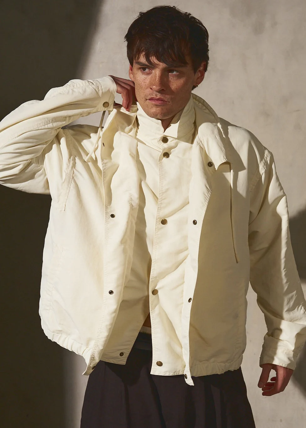 DOUBLE FRONT BOMBER - Cream - Image 4
