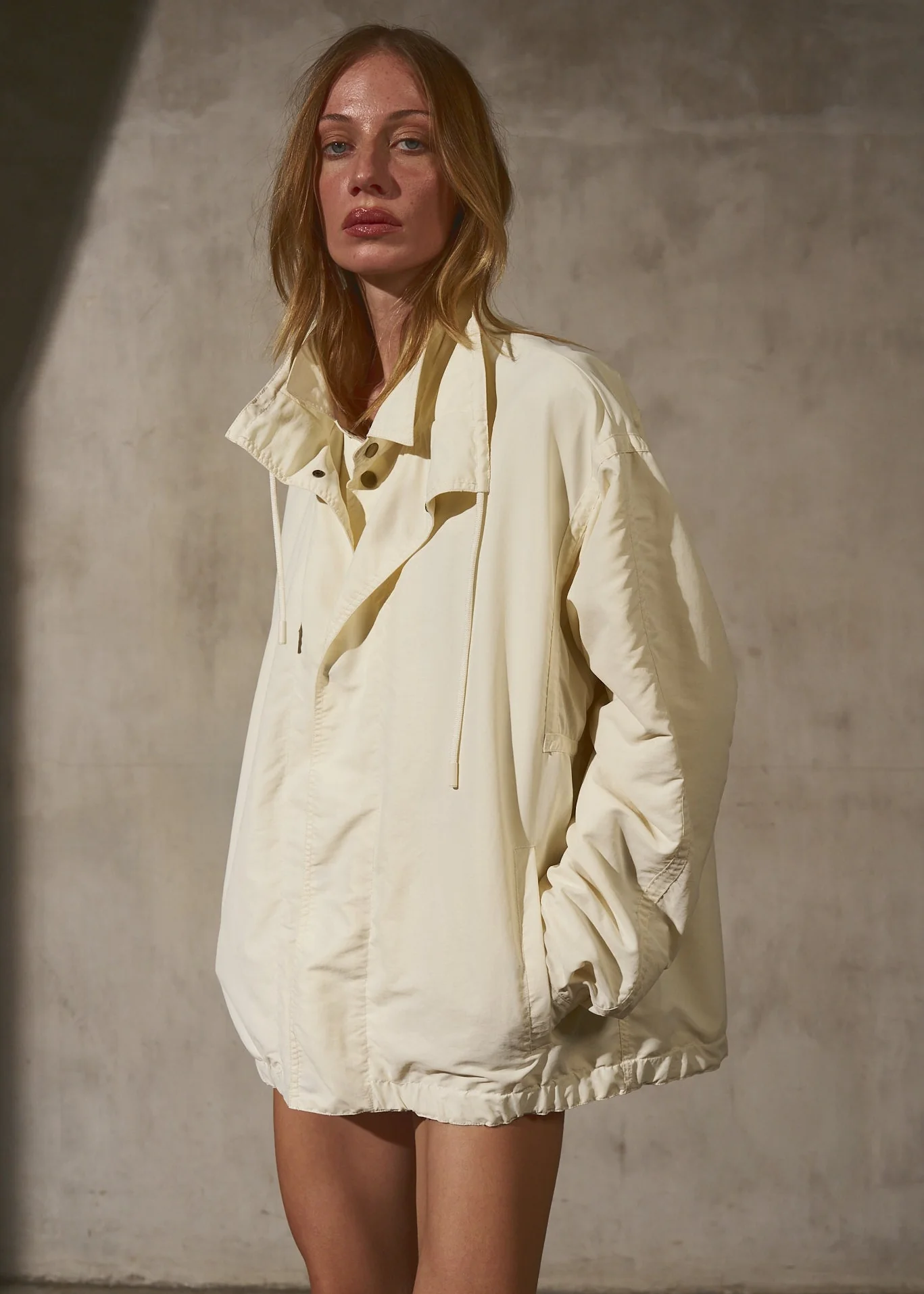 DOUBLE FRONT BOMBER - Cream - Image 8