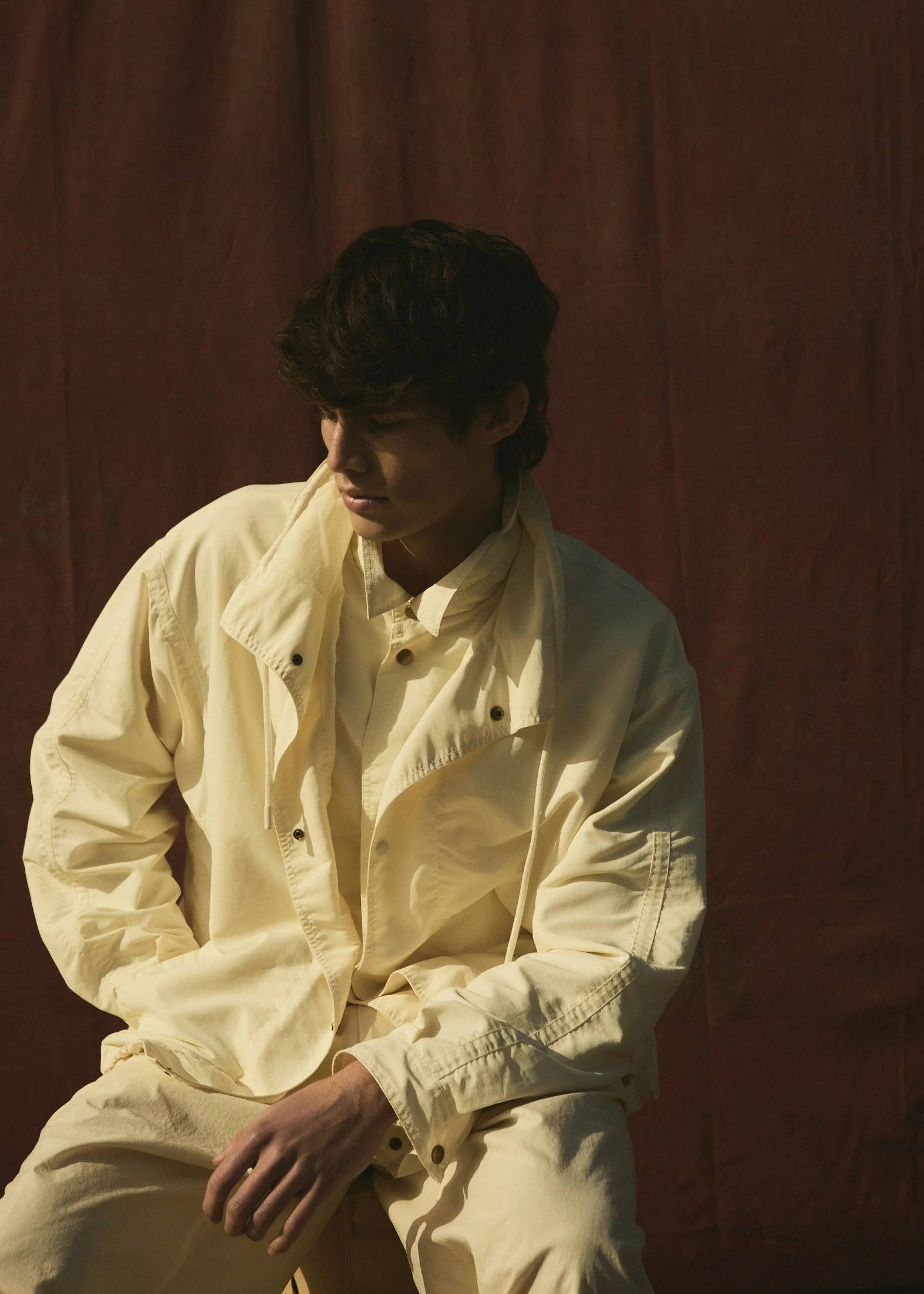 DOUBLE FRONT BOMBER - Cream - Image 9