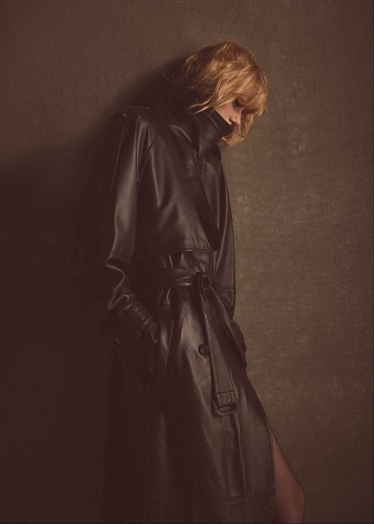 ITALIAN LEATHER TRENCH - Dark Espresso - Image 3