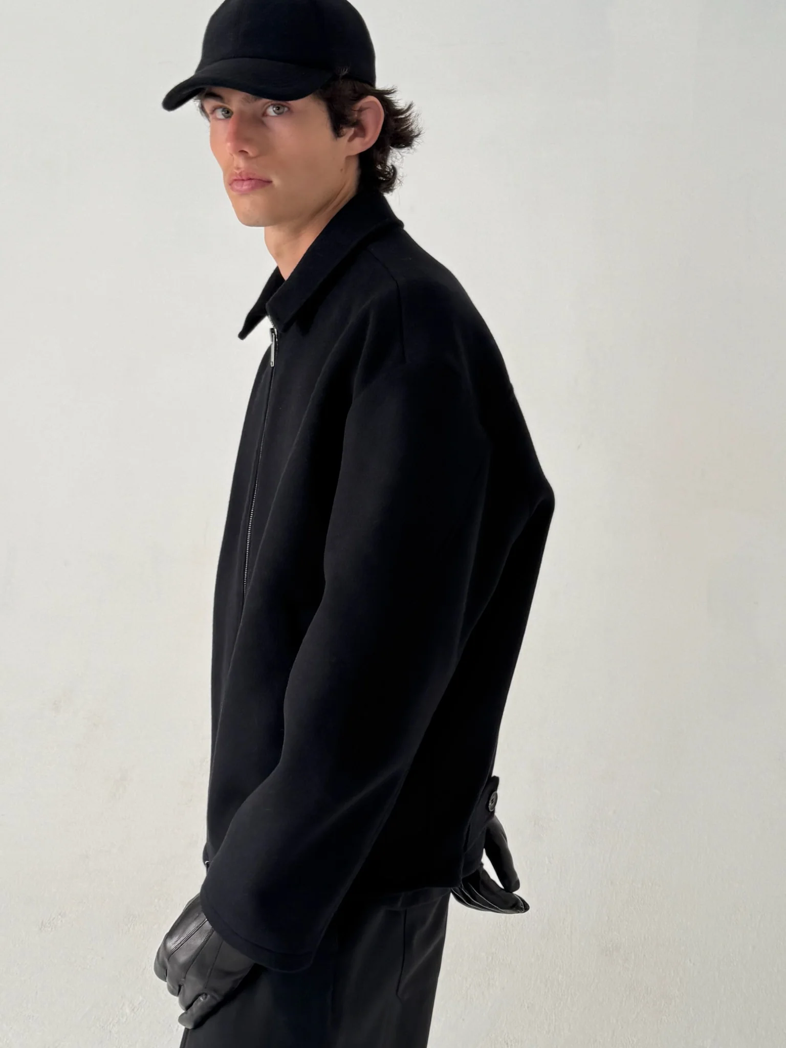 ITALIAN WOOL ZIP JACKET - Noir - Image 6