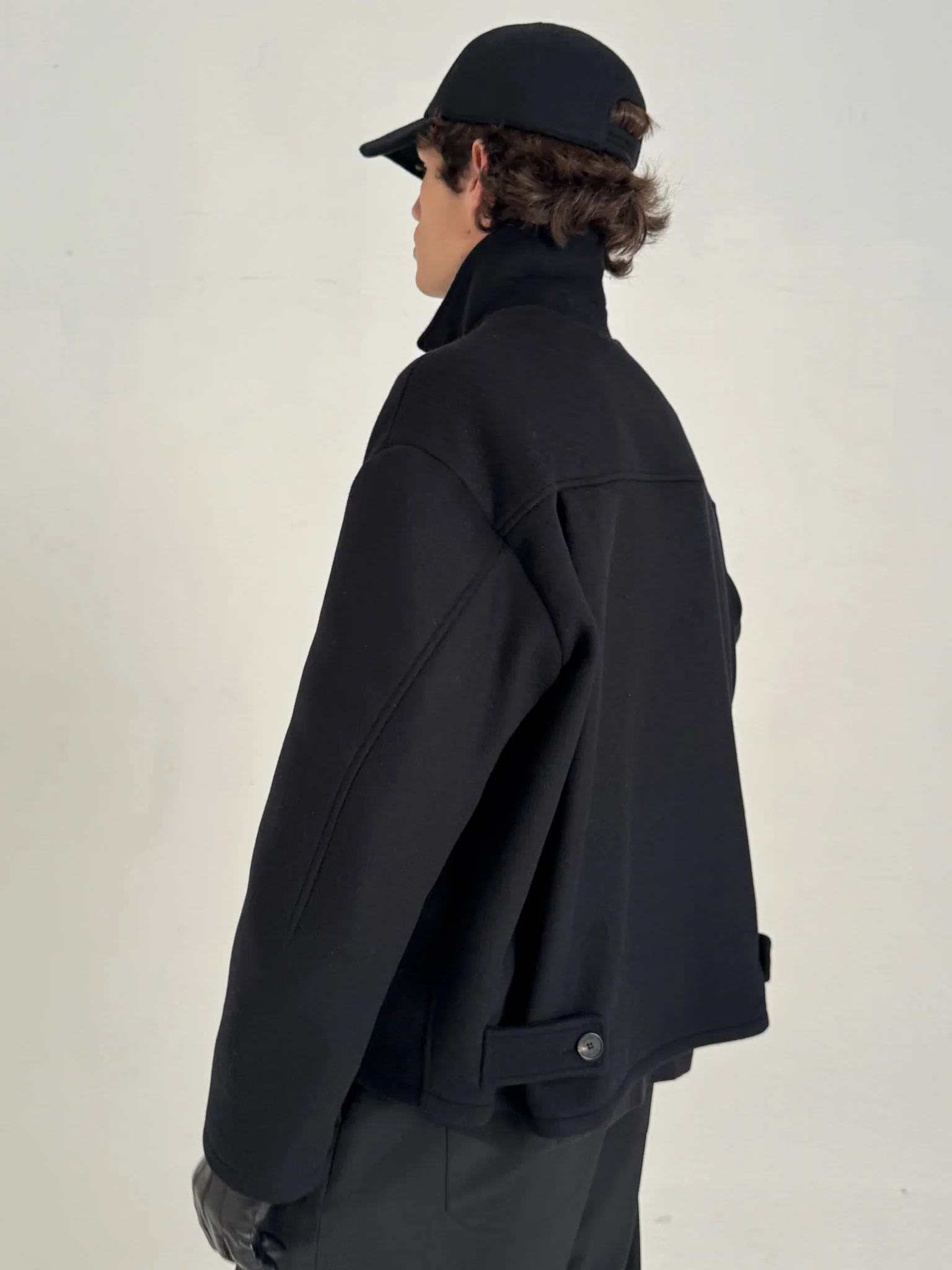 ITALIAN WOOL ZIP JACKET - Noir - Image 7