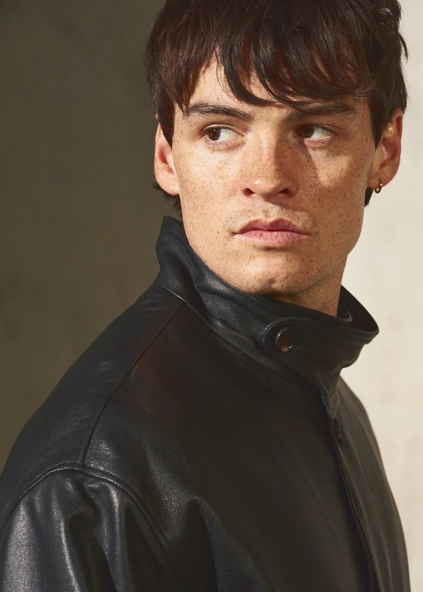 DRAWSTRING LEATHER JACKET - Noir - Image 6