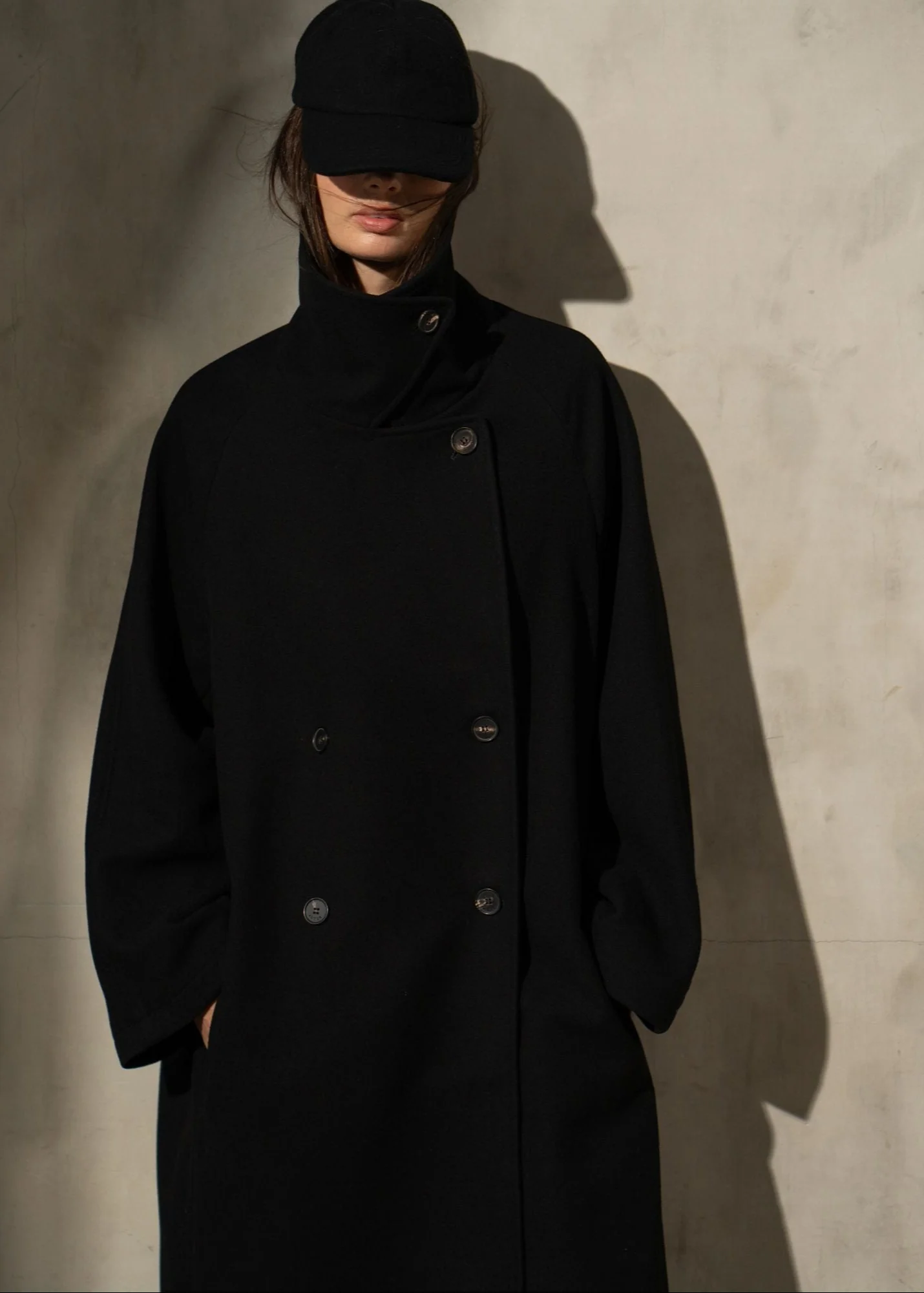 LONG ITALIAN WOOL PEACOAT - Noir - Image 5