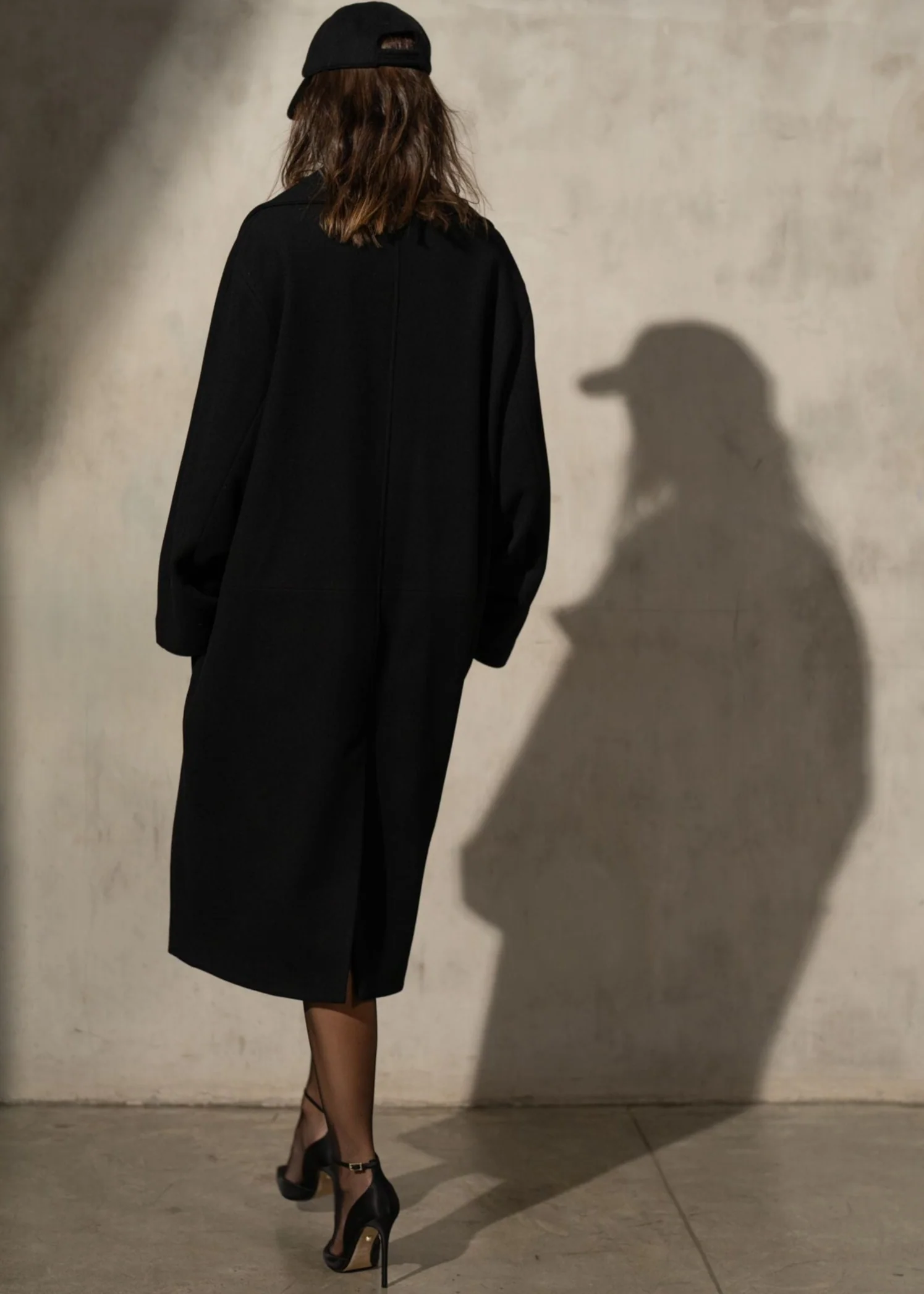 LONG ITALIAN WOOL PEACOAT - Noir - Image 6