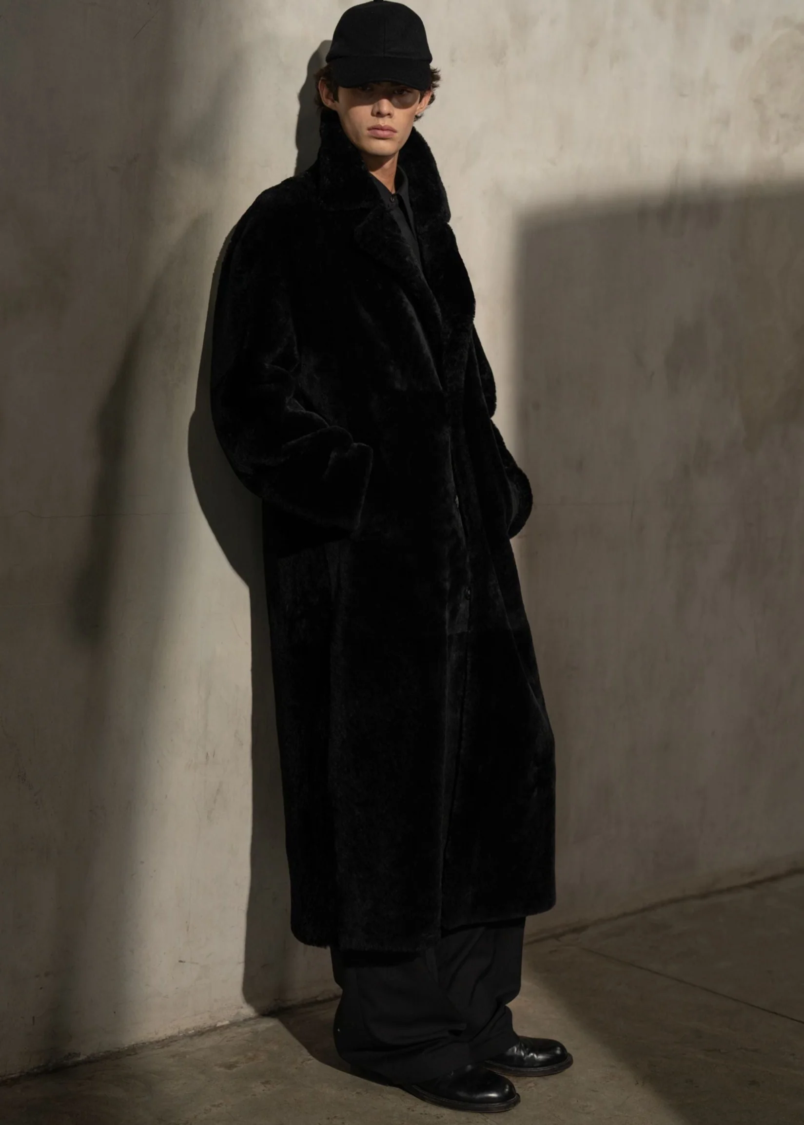 SHEARLING TOP COAT - Noir - Image 4