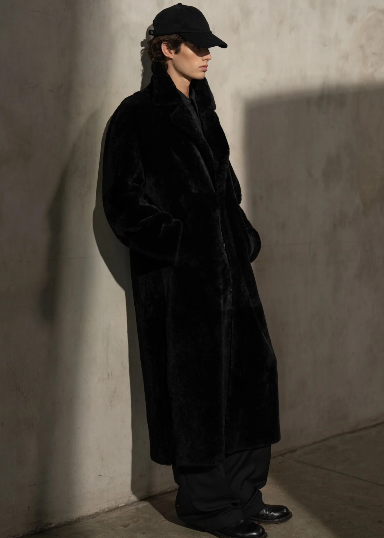 SHEARLING TOP COAT - Noir - Image 5