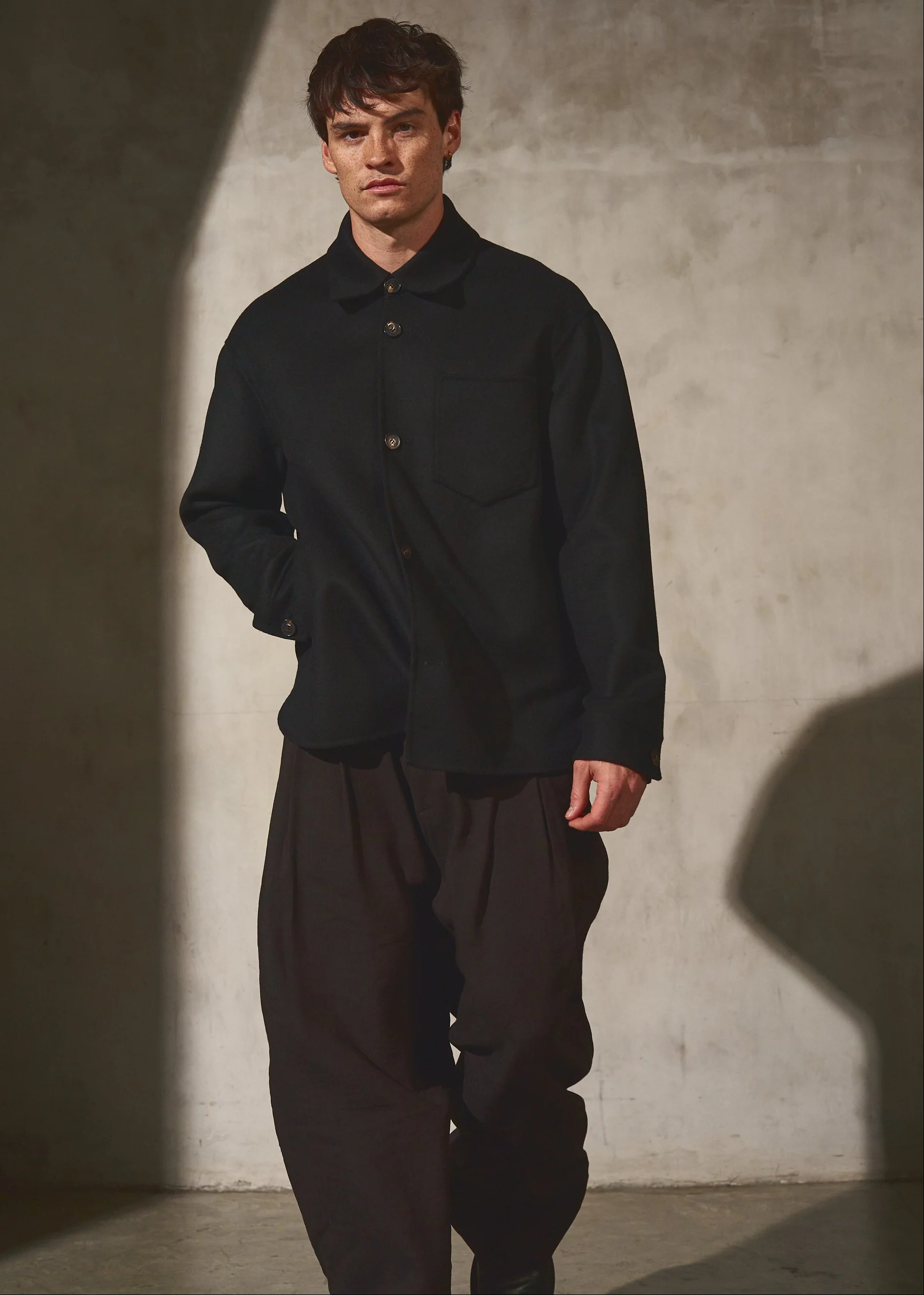 ITALIAN WOOL SHIRT JACKET - Noir - Image 6